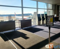 Q-Code registration desks and kiosks at Incheon T1 Concourse